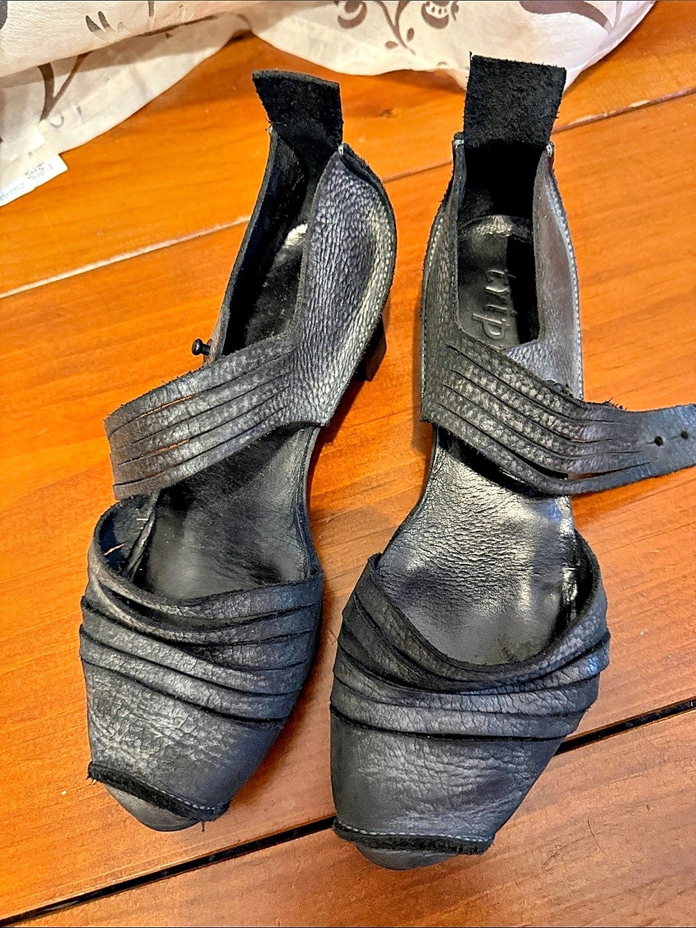 Trippen Film f Black Strappy Block Heel Sandals